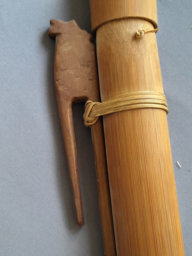 Antique Bamboo Blowpipe / Blowgun Tolor (quiver) with darts - Malaysia Borneo - Picture 10 of 17