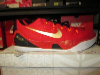NIKE KOBE IX LOW CHINA PACK 9 UNIVERSITY RED METALLIC GOLD BLACK