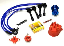 DISTRIBUTOR CAP ROTOR SPARK PLUG WIRE FUEL FILTER 92-01 HONDA PRELUDE H22 BLUE B