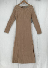 WAYF Dede and Emily BFF collection Sweater dress Tan Sz Medium
