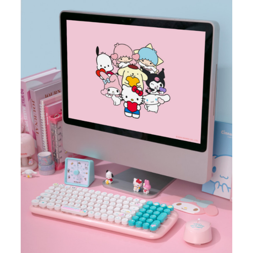 Sanrio Retro Wireless Keyboard & Mouse SET Pochacco Cinnamoroll Hello Kitty - Picture 3 of 22