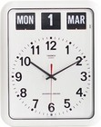 TWEMCO Wall Clock Flip Perpetual Calendar BQ-12A White 15"H Rectangular from JP