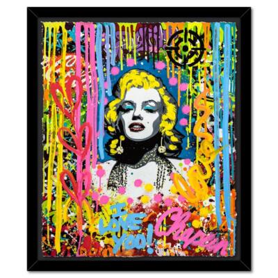 Nastya Rovenskaya ''Blonde Bombshell'' Framed Unique Mixed Media Hand Signed