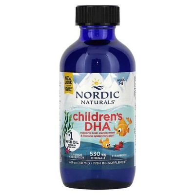 Nordic Naturals Children's DHA for Ages 1-6 Strawberry 530 mg 4 fl oz (119mL)