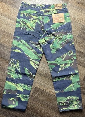 Stussy Big Ol' Jeans Camouflage Canvas Roomy Fit Green Men's