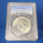 1923 Peace Silver Dollar PCGS MS63 90% $1 Coin