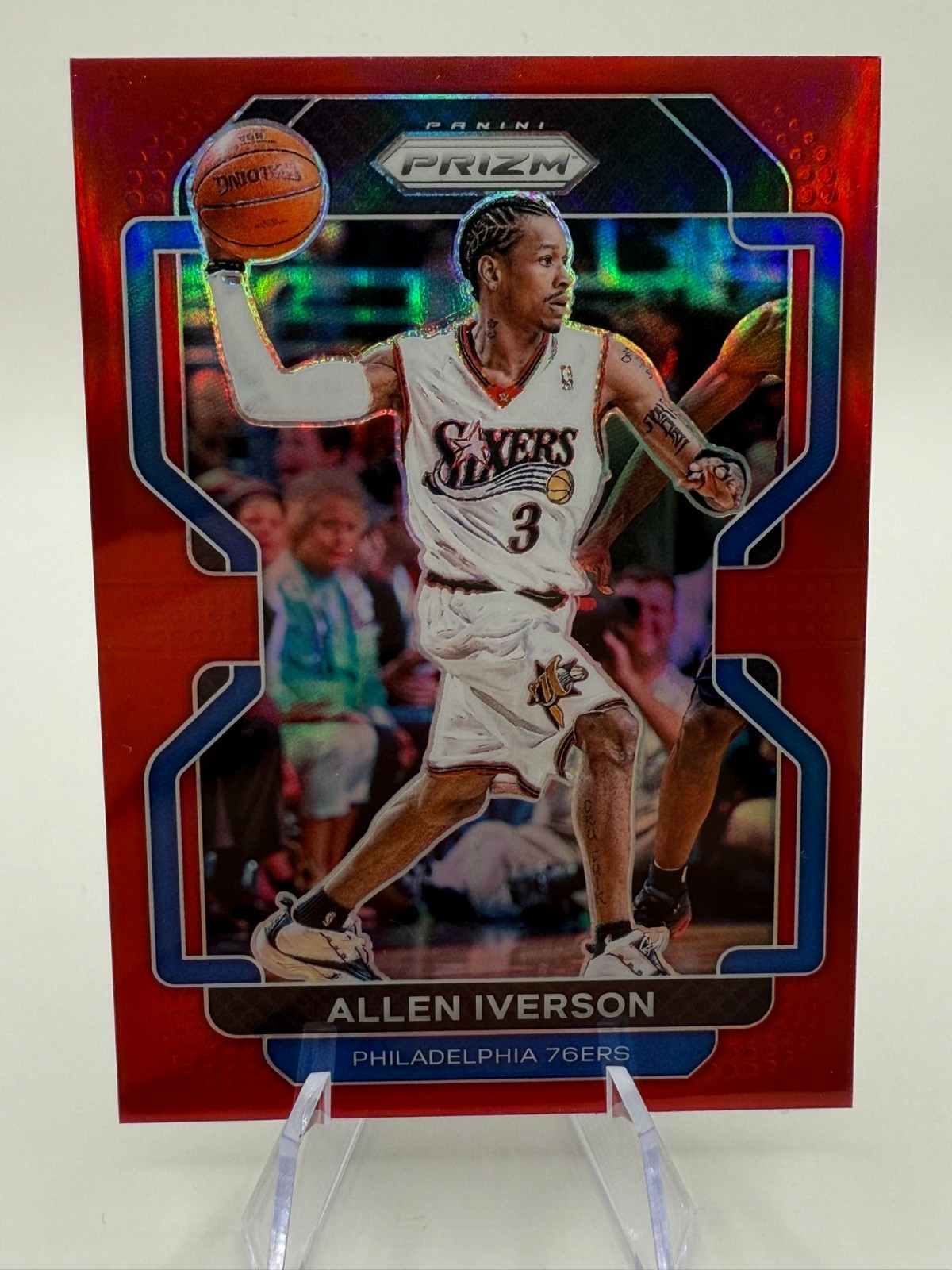 2021-22 Panini Prizm - Allen Iverson #255 Red Prizm /299 76ers