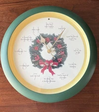 Feldstein Musical Christmas Carol Clock 12 Tunes Light Sensor. In Box. Works VTG