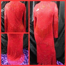 Occasional Red sequin & beaded long sheath evening party gown UK 16-18 /3XL