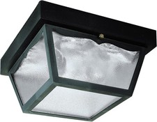 Westinghouse Outdoor Flush Mount Light Fixture, 2-Light, Black/Frosted Glass