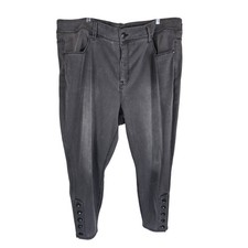 Pantalones de mezclilla para mujer Seven 7 Melissa Mc Carthy lápiz gris diseño botones al tobillo 26W