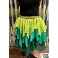 Way to Celebrate St Patricks Day Tutu Skirt Green Gold Glitter Waist L 10-12