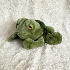 Dakin Green Spotted Frog Toad Plush Stuffed Animal Yellow Eyes 1985 Vintage