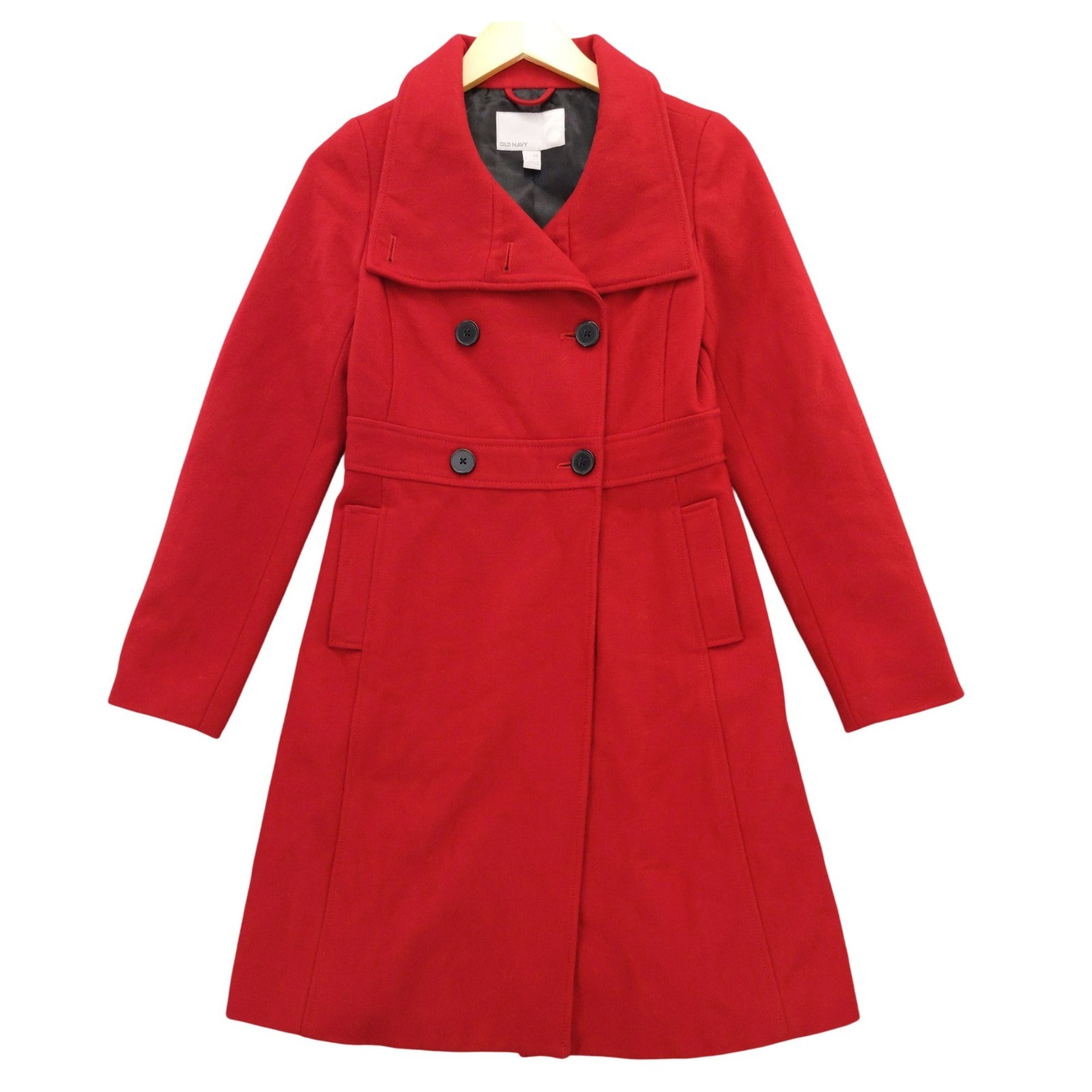 Old Navy Red Wool Blend Double Breasted Pea Coat - Women's XS