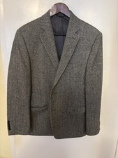 Polo Ralph Lauren Herringbone Grey Jacket Blazer Sport Coat 40S 100 Wool Tweed