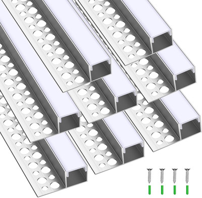 8 Pcs 6.6Ft/ 2 Meter Plaster in LED Channel Trimless Single Sided LED Diffuser C
