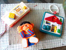 Sesame ERNIE Musical Wind Up Muppets +  Fisher Price Pocket Camera + Playskool