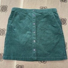 J.Crew NWT Women'S Button Front Mini Skirt Corduroy In Green Size 14