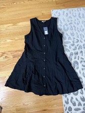 NWT Universal Thread Black Button Front Sleeveless A-line Dress Size XL