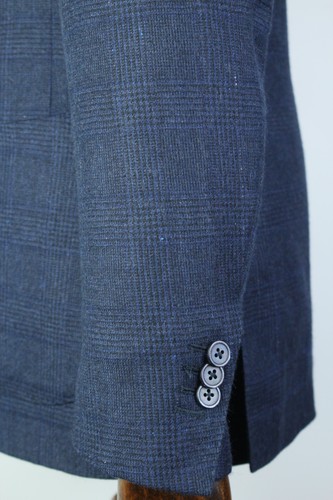 BOGGI Blue Check Flannel PURE WOOL Sport Coat Blazer Jacket 50IT 40US/UK - Picture 8 of 15