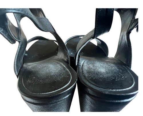 Vince Camuto VC-Ventinda Black Soft Leather Platform Wedge Sandals Women’s 8.5 M - Picture 9 of 12