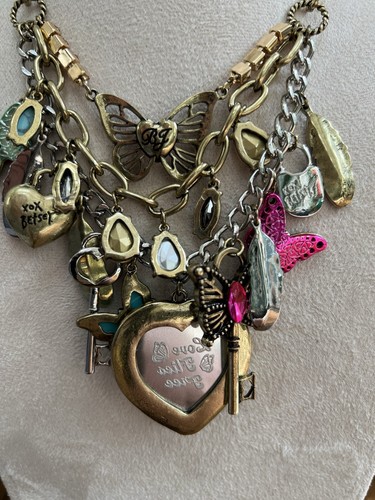 Betsey Johnson Butterfly Key Statement Necklace Love Flies Free Boho Charm Layer - Bild 18 von 20