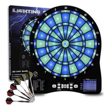 Electronic Dart Board,13 Inch Illuminated Segments Light Based Games Electric Da