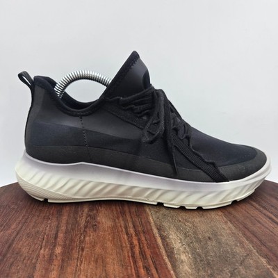 Ecco St.1 Lite Shoes Women's 38 / 7 Black White Lace Up Sneakers Comfort Casual