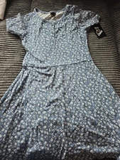 Art Class Blue Flower Dress Girls L 10/12 NEW NWT Pull Over