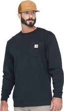 Carhartt L95514 Men's Black Workwear Long-sleeve Pocket Shirt Size M
