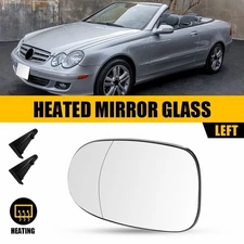 Driver Left Side View Mirror Glass Heated For 2003-05 Mercedes Benz CLK320 Base