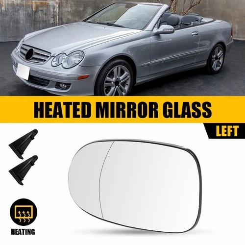 Driver Left Side View Mirror Glass Heated For 2003-05 Mercedes Benz CLK320 Base
