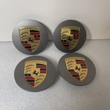 Set Of 4 Porsche Cayenne 911 991 Wheel Center Caps Platinum Gray 9p1.601.149.a