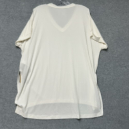 NEW Donna Karan Active Blouse Womens Large White Cold Shoulders Liquid Knit NWT - Picture 15 of 17