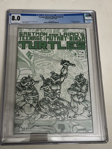 🔥TEENAGE MUTANT NINJA TURTLES #4 CGC 8.0 - Wraparound Cover - 1ST PRINT 🔥