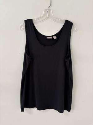 #ad Chico’s Black Tank Top 3 XL Scoop Neck Shell Sleeveless Capsule Wardrobe EUC $13.99