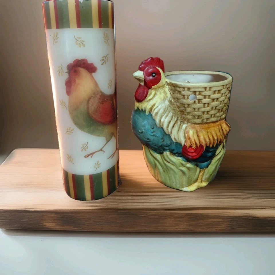 LÁMPARA LUZ GALLO CERÁMICA LUZ NOCHE 7" Alto, y Alto VELA  Foto 2 de 4