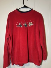 C B Sport Sweatshirt Women  s Size Large Reindeer Christmas Holiday