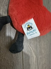 Rare Jellycat Amusable Red Heart Plush Lovey Love Stuffed Toy NWT