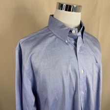LRL Ralph Lauren 18 34/35 Classic Fit Dress Shirt Blue Oxford Non Iron Mens