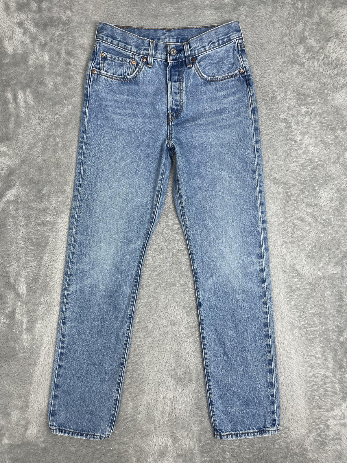 Levi's 501 Jeans Womens 26 Blue Light Wash High Rise Straight Button Fly