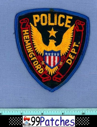 HEMINGFORD (Old Vintage) NEBRASKA Police Shoulder Patch CHEESECLOTH EAGLE 6G