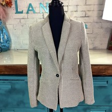 H M Black and White Tweed Slim Fit Blazer Single Breast Women s Fitted Blazer, 8