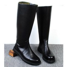 Men's Faux Leather Riding Knee High Boots Zip Casual Motorcycle Shoes Formal SZ