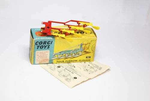 Corgi 56 Four Furrow Plough Plated Shares In Original Box - Excellent Lot 1
