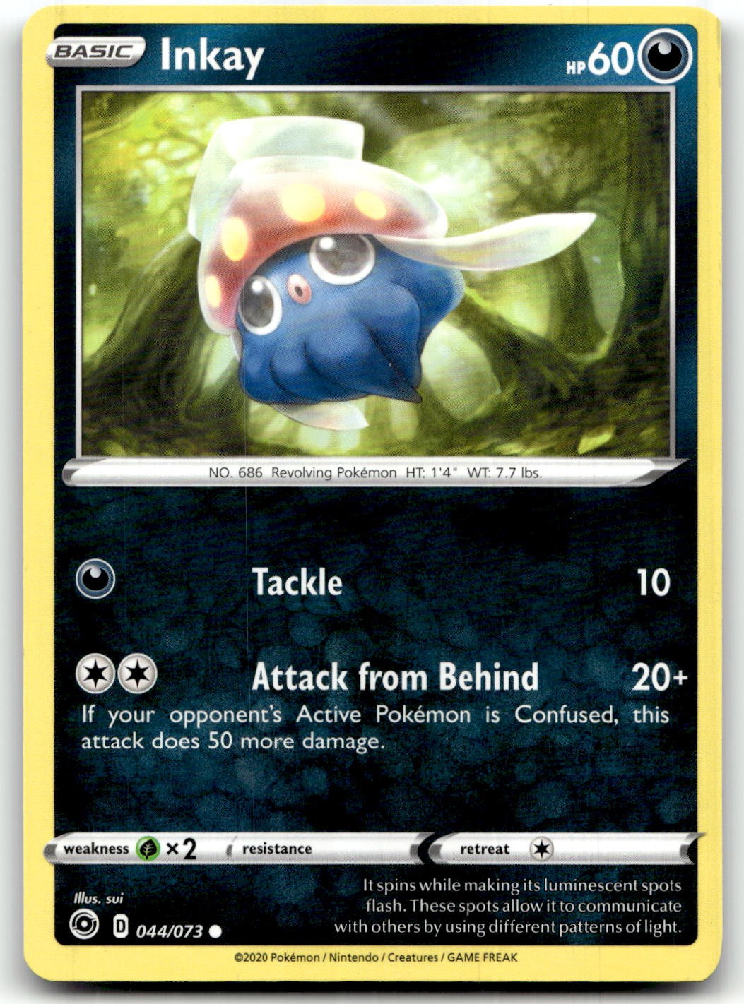Inkay 44/73 Champion's Path Common Normal Pokemon TCG NM