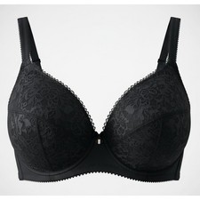 VINTAGE NEW 1960's Carnival Women's Black Lace Bullet Bra Size 36 B