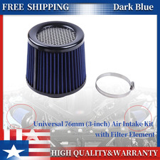 76MM 3 Inch High Flow Cone Cold Air Intake Filter Induction Kit Accessories