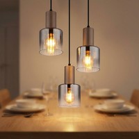 Pendelleuchte HäNgelampe Esszimmerleuchte Kaffeefarben Glas KüChenlampe H 150 Cm