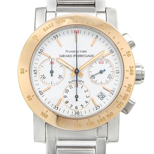 GIRARD PERREGAUX GP7000 Chronograph 7030 Date White SS Steel M...